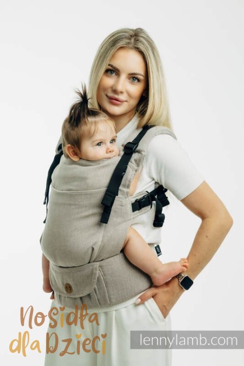 Nosidełko LennyUpGrade PRO z tkaniny skośno-krzyżowej, 100% bawełna, rozmiar standard - PEANUT BUTTER