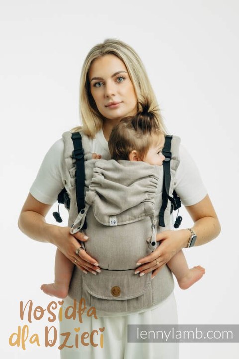 Nosidełko LennyUpGrade PRO z tkaniny skośno-krzyżowej, 100% bawełna, rozmiar standard - PEANUT BUTTER