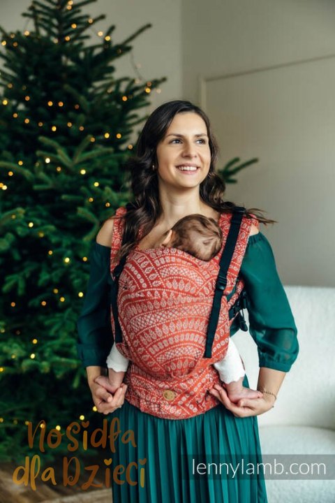 Nosidełko LennyUpGrade PRO z tkaniny żakardowej 100% bawełna , rozmiar standard - PAWI OGON - HOLIDAY