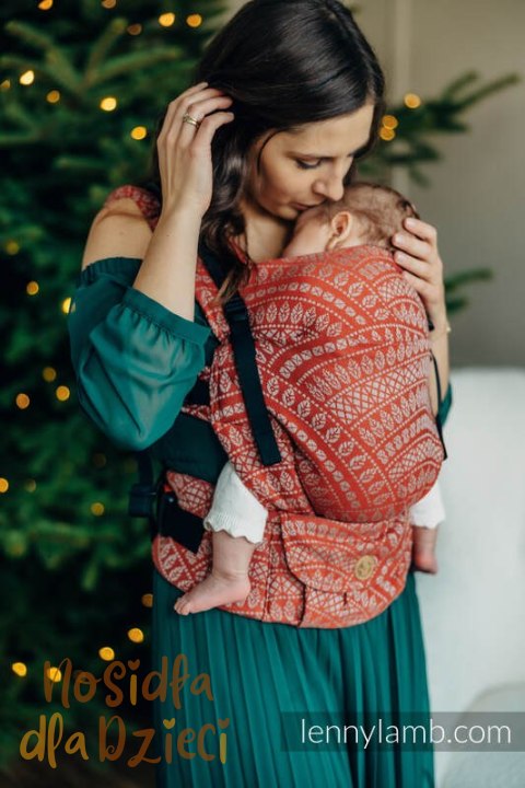 Nosidełko LennyUpGrade PRO z tkaniny żakardowej 100% bawełna , rozmiar standard - PAWI OGON - HOLIDAY