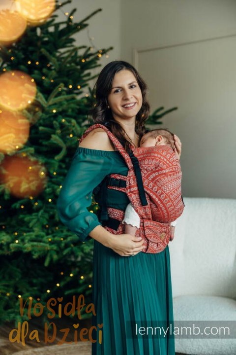 Nosidełko LennyUpGrade PRO z tkaniny żakardowej 100% bawełna , rozmiar standard - PAWI OGON - HOLIDAY