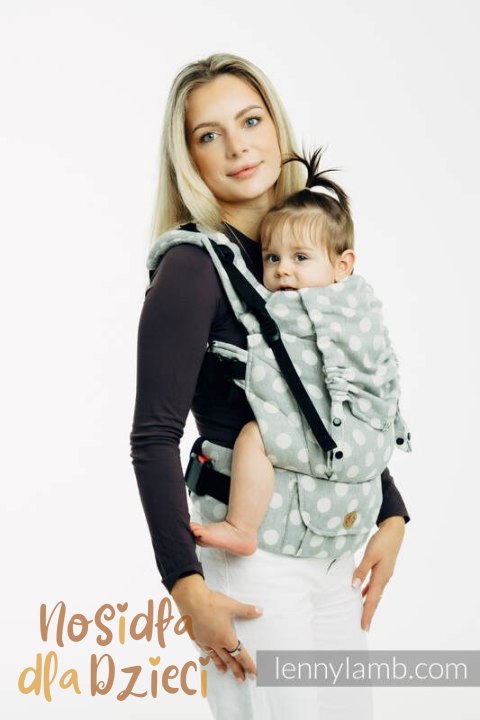 Nosidełko LennyUpGrade PRO z tkaniny żakardowej 100% bawełna , rozmiar standard - POLKA DOTS - PLOP