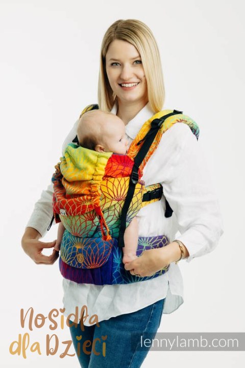 Nosidełko LennyUpGrade PRO z tkaniny żakardowej 100% bawełna , rozmiar standard - TĘCZOWY LOTOS