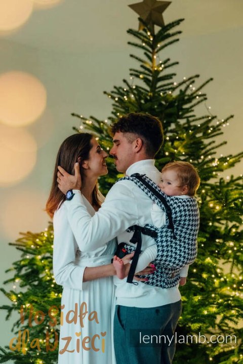 Nosidełko LennyUpGrade PRO z tkaniny żakardowej (44% bawełna, 32% jedwab, 24% wiskoza bambusowa), PATA DE GALLO