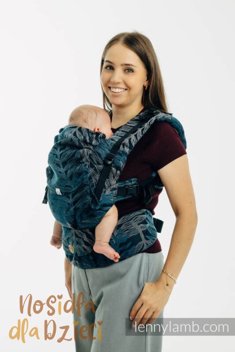 Nosidełko LennyUpGrade PRO z tkaniny żakardowej (54% bawełna, 46% TENCEL™), rozmiar standard - RAINFOREST - NOCTURNAL