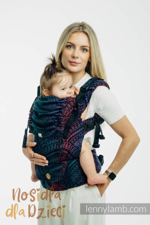 Nosidełko LennyUpGrade PRO z tkaniny żakardowej 60% bawełna, 28% wełna merino, 8% jedwab, 4% kaszmir , standard, PAWI OGON