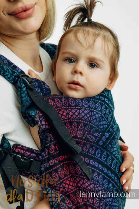 Nosidełko LennyUpGrade PRO z tkaniny żakardowej 60% bawełna, 28% wełna merino, 8% jedwab, 4% kaszmir , standard, PAWI OGON