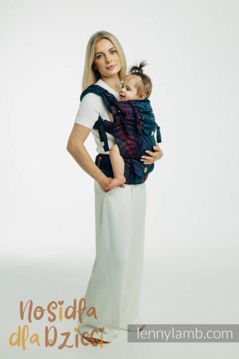 Nosidełko LennyUpGrade PRO z tkaniny żakardowej 60% bawełna, 28% wełna merino, 8% jedwab, 4% kaszmir , standard, PAWI OGON