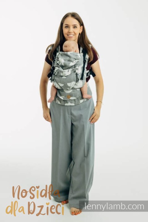 Nosidełko LennyUpGrade PRO z tkaniny żakardowej (68% bawełna, 16% len, 16% modal) , rozmiar standard - BIRDY - WHITE NOISE