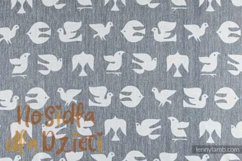 Nosidełko LennyUpGrade PRO z tkaniny żakardowej (68% bawełna, 16% len, 16% modal) , rozmiar standard - BIRDY - WHITE NOISE