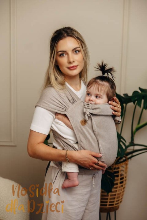 Nosidełko dla dzieci WRAP-TAI MINI, 100 % bawełna skośno-krzyżowa, z kapturkiem - PEANUT BUTTER