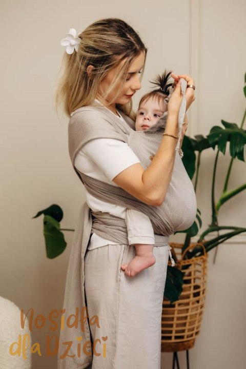 Nosidełko dla dzieci WRAP-TAI MINI, 100 % bawełna skośno-krzyżowa, z kapturkiem - PEANUT BUTTER