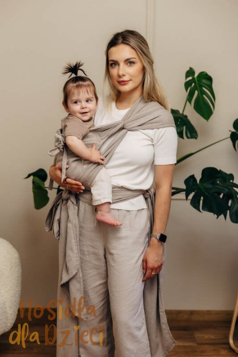 Nosidełko dla dzieci WRAP-TAI MINI, 100 % bawełna skośno-krzyżowa, z kapturkiem - PEANUT BUTTER