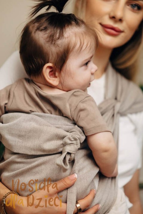 Nosidełko dla dzieci WRAP-TAI MINI, 100 % bawełna skośno-krzyżowa, z kapturkiem - PEANUT BUTTER