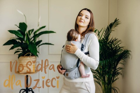 Moje Pierwsze Nosidełko LennyLight, splot jodełkowy, 100% bawełna , rozmiar standard - MAŁA JODEŁKA SZARA (drugi gatunek)