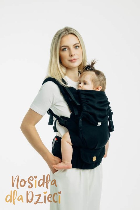 Moje Pierwsze Nosidełko LennyUpGrade PRO, splot jodełkowy, 100% bawełna , rozmiar standard - MAŁA JODEŁKA CZARNY HEBAN (drugi ga