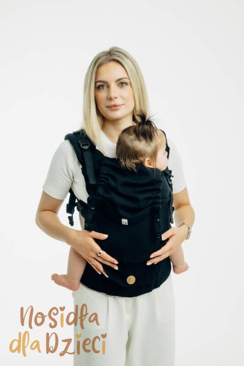 Moje Pierwsze Nosidełko LennyUpGrade PRO, splot jodełkowy, 100% bawełna , rozmiar standard - MAŁA JODEŁKA CZARNY HEBAN (drugi ga