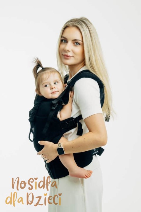 Moje Pierwsze Nosidełko LennyUpGrade PRO, splot jodełkowy, 100% bawełna , rozmiar standard - MAŁA JODEŁKA CZARNY HEBAN (drugi ga