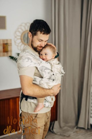 Nosidełko LennyHybrid Half Buckle, splot żakardowy, 100% bawełna , rozmiar standard - PARK JURAJSKI - ICE DESERT (drugi gatunek