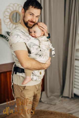 Nosidełko LennyHybrid Half Buckle, splot żakardowy, 100% bawełna , rozmiar standard - PARK JURAJSKI - ICE DESERT (drugi gatunek