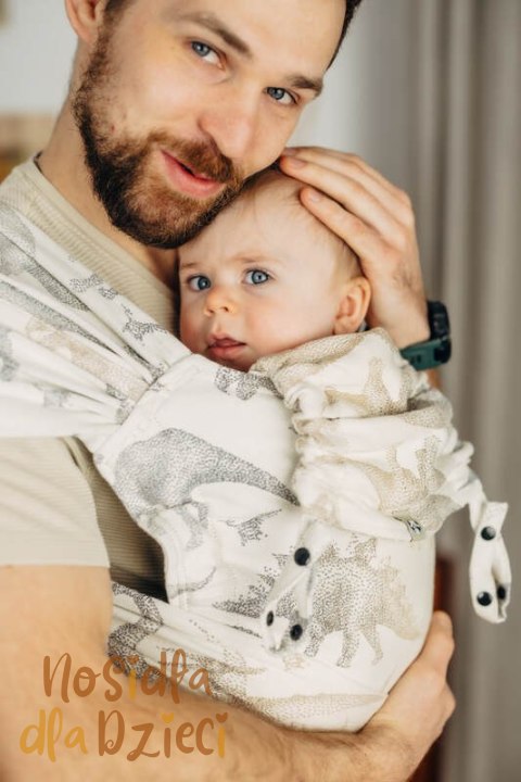 Nosidełko LennyHybrid Half Buckle, splot żakardowy, 100% bawełna , rozmiar standard - PARK JURAJSKI - ICE DESERT (drugi gatunek