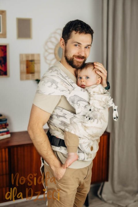 Nosidełko LennyHybrid Half Buckle, splot żakardowy, 100% bawełna , rozmiar standard - PARK JURAJSKI - ICE DESERT (drugi gatunek