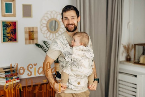 Nosidełko LennyHybrid Half Buckle, splot żakardowy, 100% bawełna , rozmiar standard - PARK JURAJSKI - ICE DESERT (drugi gatunek