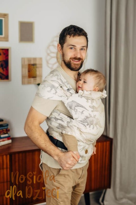 Nosidełko LennyHybrid Half Buckle, splot żakardowy, 100% bawełna , rozmiar standard - PARK JURAJSKI - ICE DESERT (drugi gatunek