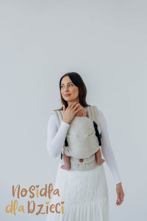Nosidełko LennyLight z tkaniny skośno-krzyżowej (50% bawełna, 25% konopie, 25% lyocell), rozmiar standard - AIRY
