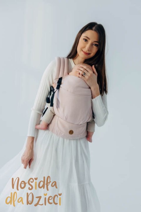 Nosidełko LennyLight z tkaniny skośno-krzyżowej (50% bawełna, 50% wiskoza bambusowa), rozmiar standard - MARSHMALLOW