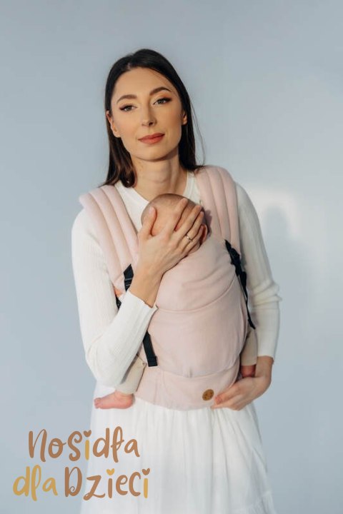 Nosidełko LennyLight z tkaniny skośno-krzyżowej (50% bawełna, 50% wiskoza bambusowa), rozmiar standard - MARSHMALLOW