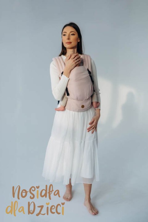 Nosidełko LennyLight z tkaniny skośno-krzyżowej (50% bawełna, 50% wiskoza bambusowa), rozmiar standard - MARSHMALLOW