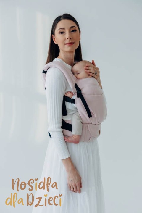 Nosidełko LennyLight z tkaniny skośno-krzyżowej (50% bawełna, 50% wiskoza bambusowa), rozmiar standard - MARSHMALLOW