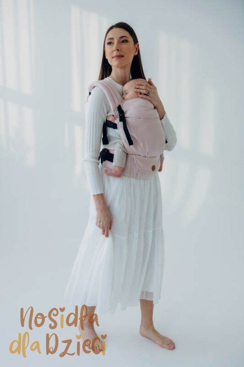 Nosidełko LennyLight z tkaniny skośno-krzyżowej (50% bawełna, 50% wiskoza bambusowa), rozmiar standard - MARSHMALLOW