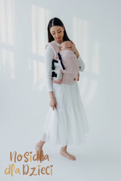 Nosidełko LennyLight z tkaniny skośno-krzyżowej (50% bawełna, 50% wiskoza bambusowa), rozmiar standard - MARSHMALLOW