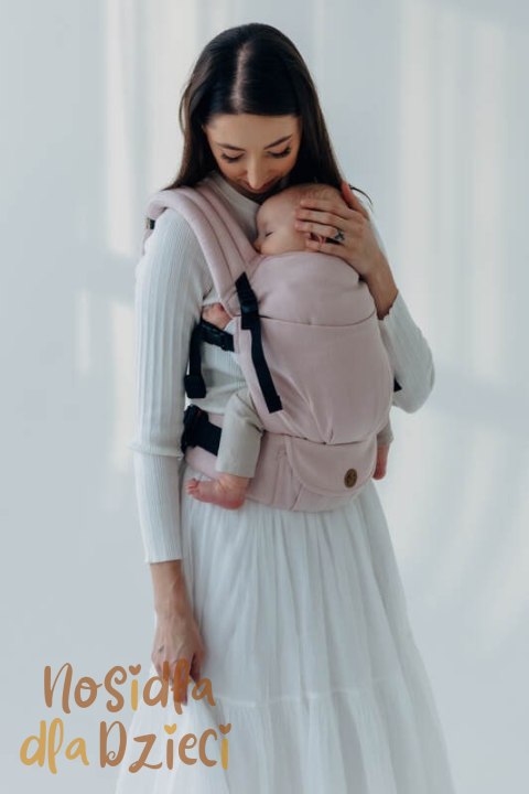 Nosidełko LennyLight z tkaniny skośno-krzyżowej (50% bawełna, 50% wiskoza bambusowa), rozmiar standard - MARSHMALLOW