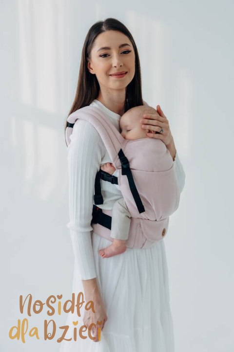 Nosidełko LennyLight z tkaniny skośno-krzyżowej (50% bawełna, 50% wiskoza bambusowa), rozmiar standard - MARSHMALLOW