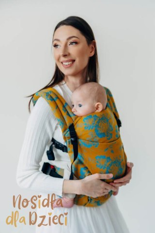 Nosidełko LennyLight z tkaniny żakardowej 100% bawełna , rozmiar standard - RETRO'N'ROSES - ROSARIUM