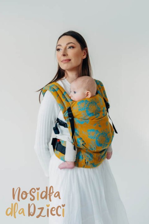 Nosidełko LennyLight z tkaniny żakardowej 100% bawełna , rozmiar standard - RETRO'N'ROSES - ROSARIUM