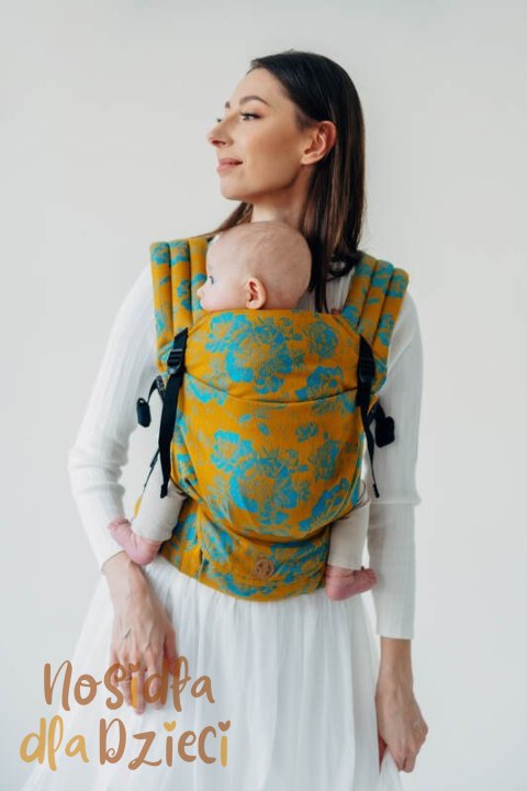 Nosidełko LennyLight z tkaniny żakardowej 100% bawełna , rozmiar standard - RETRO'N'ROSES - ROSARIUM