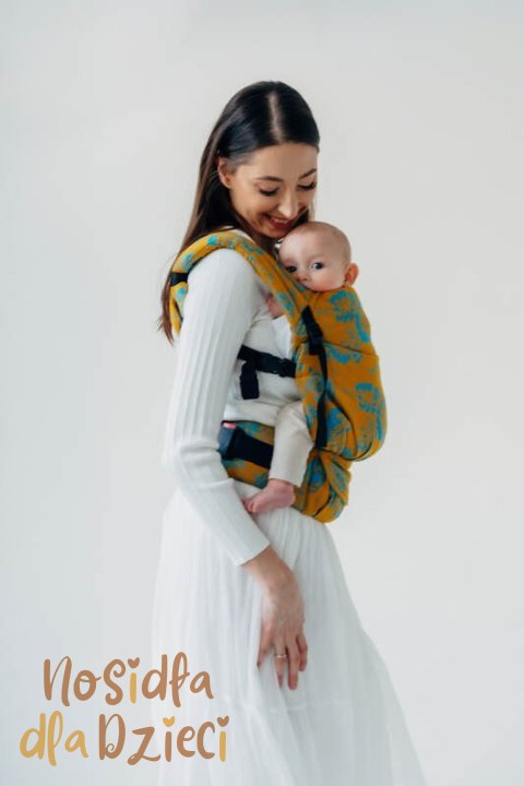 Nosidełko LennyLight z tkaniny żakardowej 100% bawełna , rozmiar standard - RETRO'N'ROSES - ROSARIUM