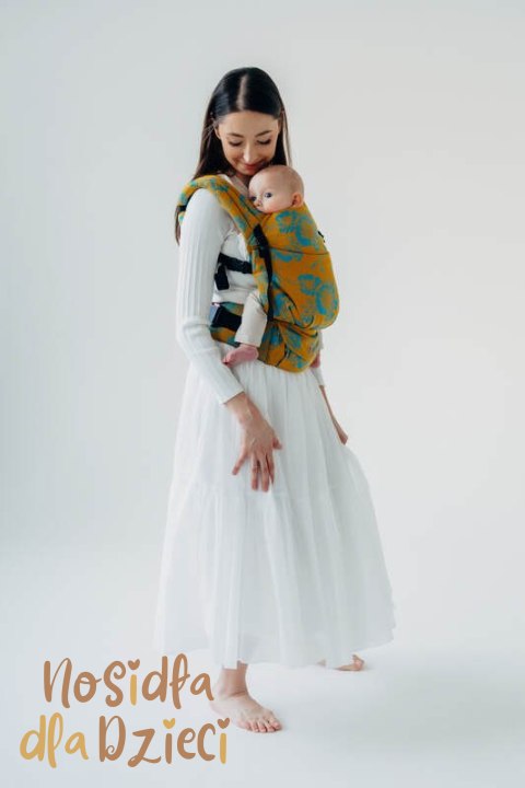 Nosidełko LennyLight z tkaniny żakardowej 100% bawełna , rozmiar standard - RETRO'N'ROSES - ROSARIUM