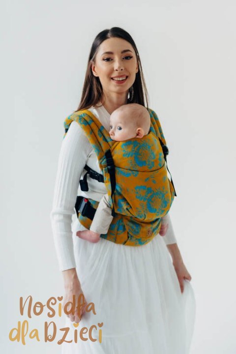 Nosidełko LennyLight z tkaniny żakardowej 100% bawełna , rozmiar standard - RETRO'N'ROSES - ROSARIUM