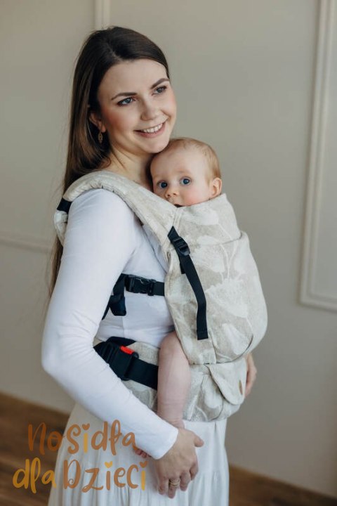 Nosidełko LennyLight z tkaniny żakardowej (50% bawełna, 25%konopie, 25% lyocell) , rozmiar standard - VIRIDIFLORA - CONNECT