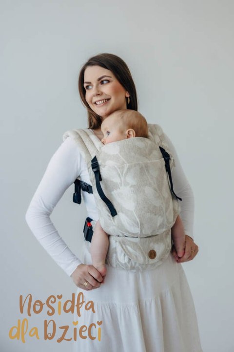 Nosidełko LennyLight z tkaniny żakardowej (50% bawełna, 25%konopie, 25% lyocell) , rozmiar standard - VIRIDIFLORA - CONNECT