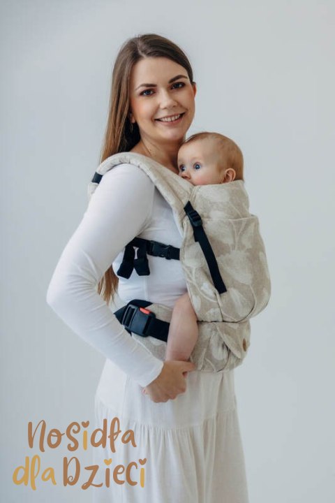 Nosidełko LennyLight z tkaniny żakardowej (50% bawełna, 25%konopie, 25% lyocell) , rozmiar standard - VIRIDIFLORA - CONNECT