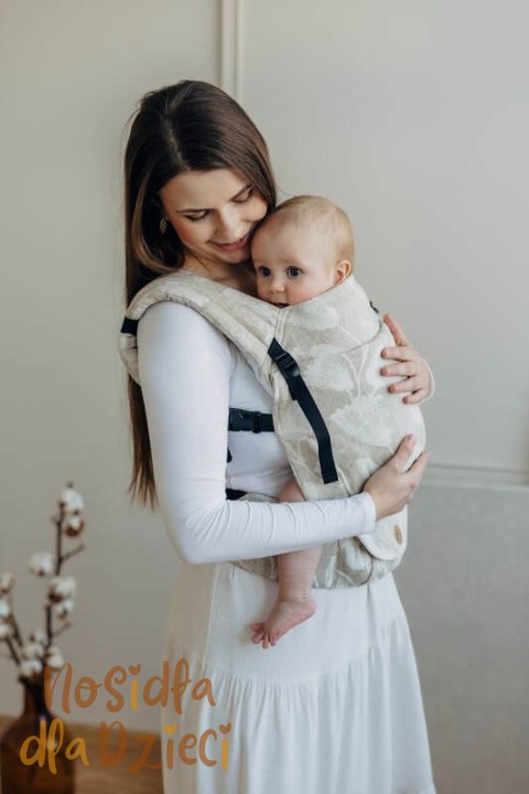 Nosidełko LennyLight z tkaniny żakardowej (50% bawełna, 25%konopie, 25% lyocell) , rozmiar standard - VIRIDIFLORA - CONNECT