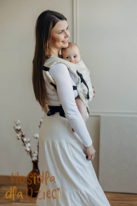 Nosidełko LennyLight z tkaniny żakardowej (50% bawełna, 25%konopie, 25% lyocell) , rozmiar standard - VIRIDIFLORA - CONNECT