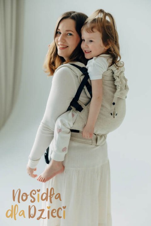 Nosidełko LennyPreschool z tkaniny skośno-krzyżowej (50% bawełna, 25% konopie, 25% lyocell), rozmiar preschool - AIRY