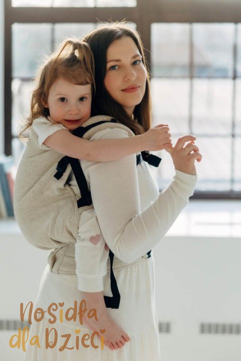 Nosidełko LennyPreschool z tkaniny skośno-krzyżowej (50% bawełna, 25% konopie, 25% lyocell), rozmiar preschool - AIRY